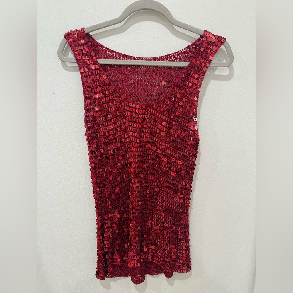 Vintage red sequin tank